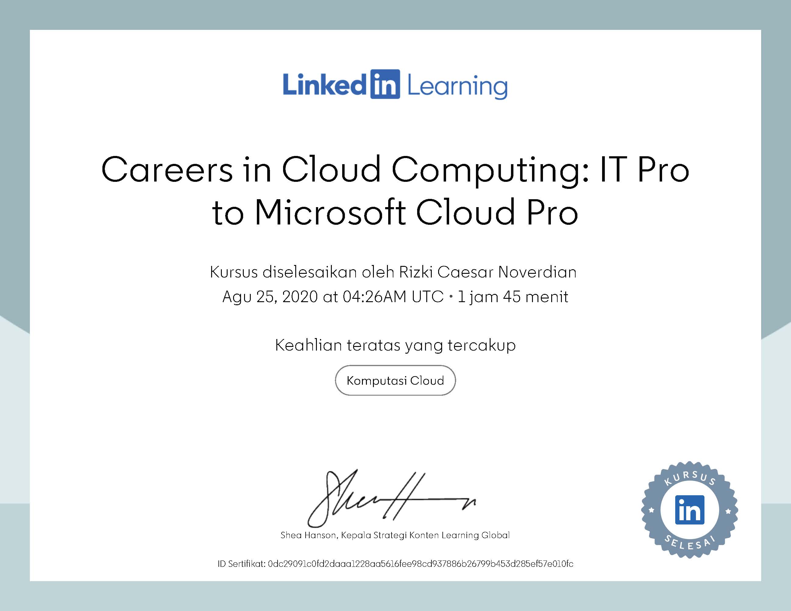 LinkedIn Certificate